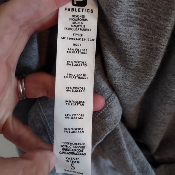 Fabletics Retta Midi Dress Heather Grey Faux Wrap - Picture 6 of 10